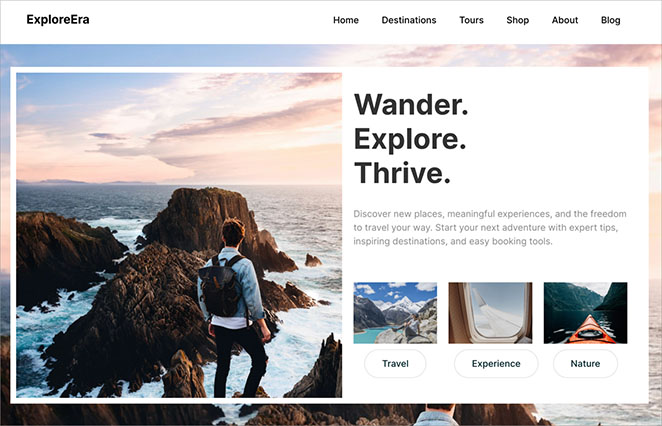 final-travel-website - SeedProd how to make travel website with custom design