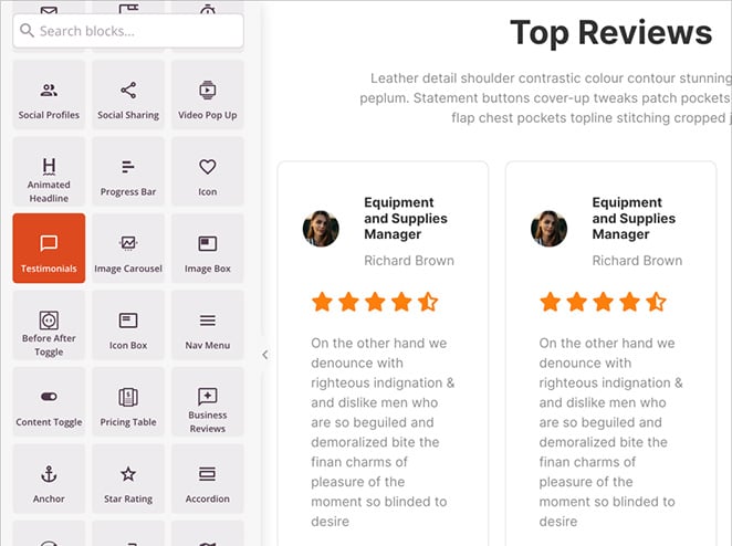 travel-testimonials-block - SeedProd Travel website testimonials block with customer quotes