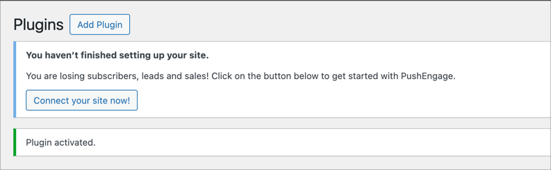 connect-WordPress-to-pushengage - SeedProd PushEngage setup wizard prompting to connect to WordPress