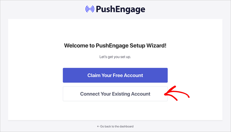 connect-existing-pushengage-account - SeedProd Button to connect an existing PushEngage account