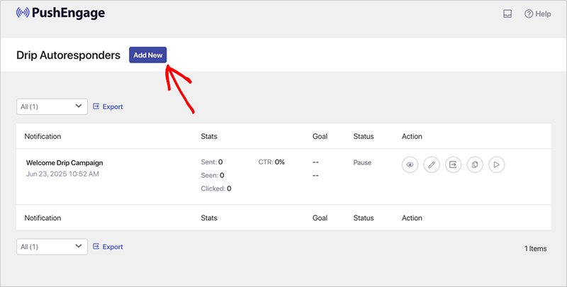 new-drip-auto-responder - SeedProd Create a new drip autoresponder in PushEngage