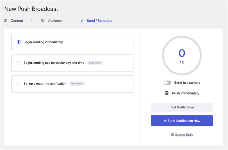 send-schedule-push-notification - SeedProd Send or schedule notification options in PushEngage