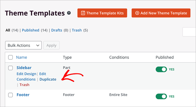 duplicate-sidebar - SeedProd Hovering to duplicate the default sidebar in SeedProd Theme Builder