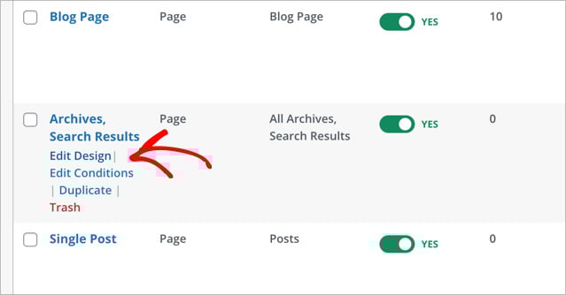 edit-archives-template - SeedProd Clicking Edit Design for the Archives, Search Results template