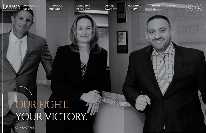 optimized-law-firm-website - SeedProd Attorney website homepage with SEO-friendly content, testimonials, and service sections