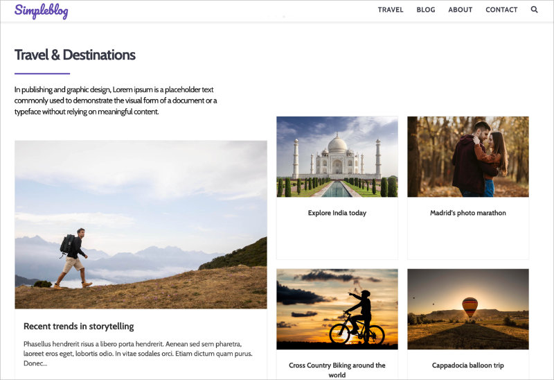 OceanWP WordPress theme homepage showcasing flexible blog and eCommerce layout.