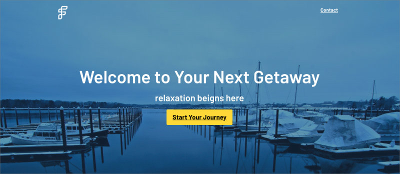 Example WordPress hero image created with SeedProd showing full-width banner with headline and call-to-action button