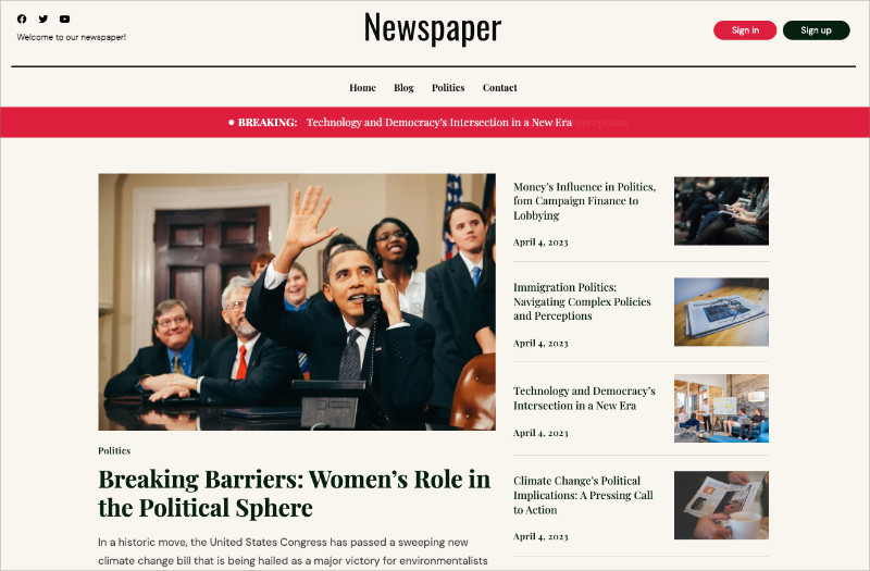 Sydney theme demo homepage for magazine WordPress themes with a clean grid and featured content