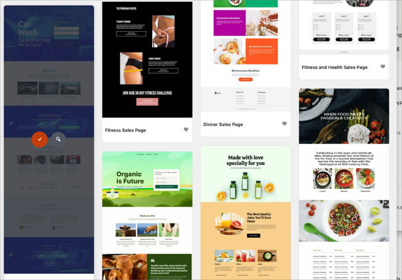 SeedProd landing page template library for building a WordPress booking page