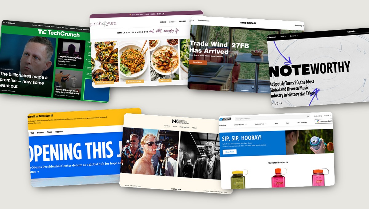 v4-scattered - SeedProd WordPress website examples collage showing 9 real sites built with WordPress