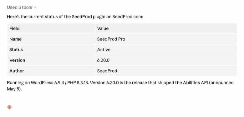 claude-seedprod-status - SeedProd Using WPVibe in Claaude Code to check the SeedProd plugin status.