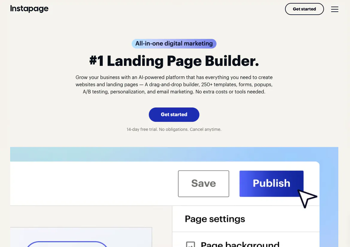 instapage - SeedProd Instapage landing page builder template library during testing