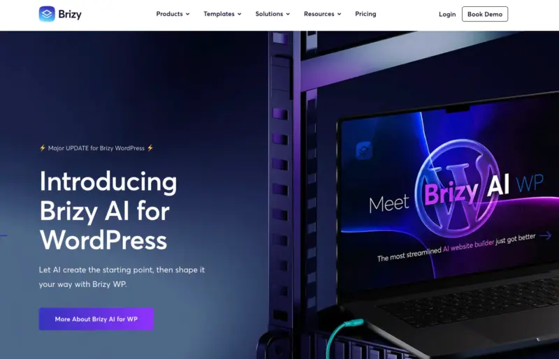 Brizy - SeedProd The Brizy AI website builder generating a complete site from a single prompt