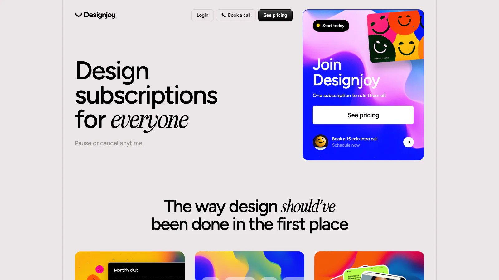Exemple de conception de page de service unique produit avec le prix publié sur la page