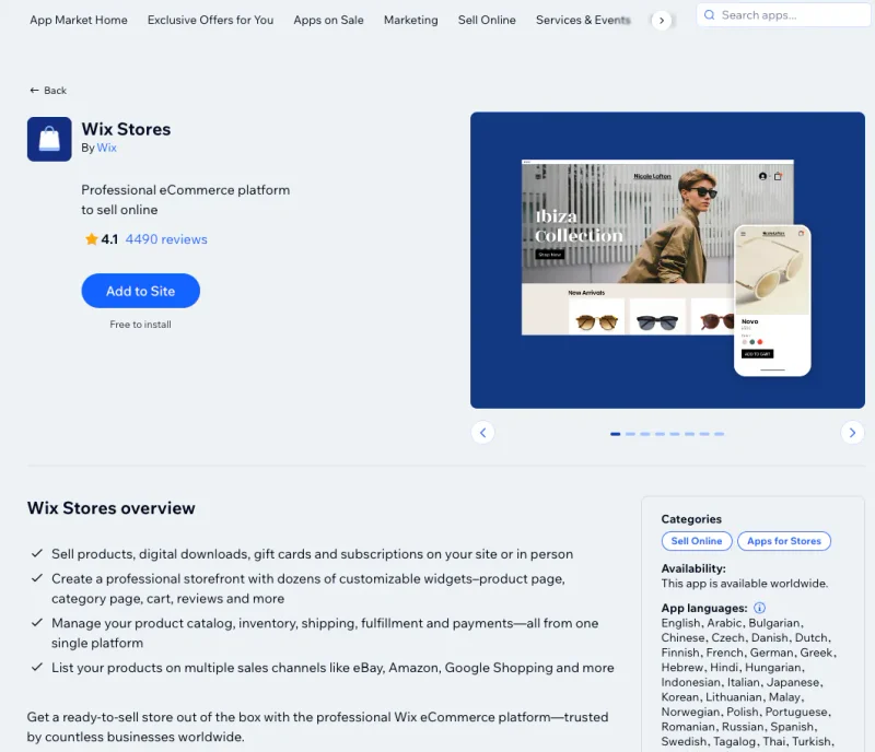 wix-ecommerce - SeedProd Wix Stores listed in the Wix App Market, free to install